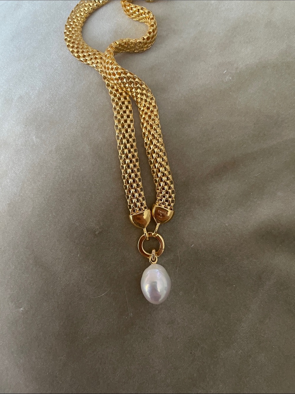Monica Vinader Baroque Pearl Heirloom Chain Necklace 18k Gold Vermeil- New - Picture 2 of 3